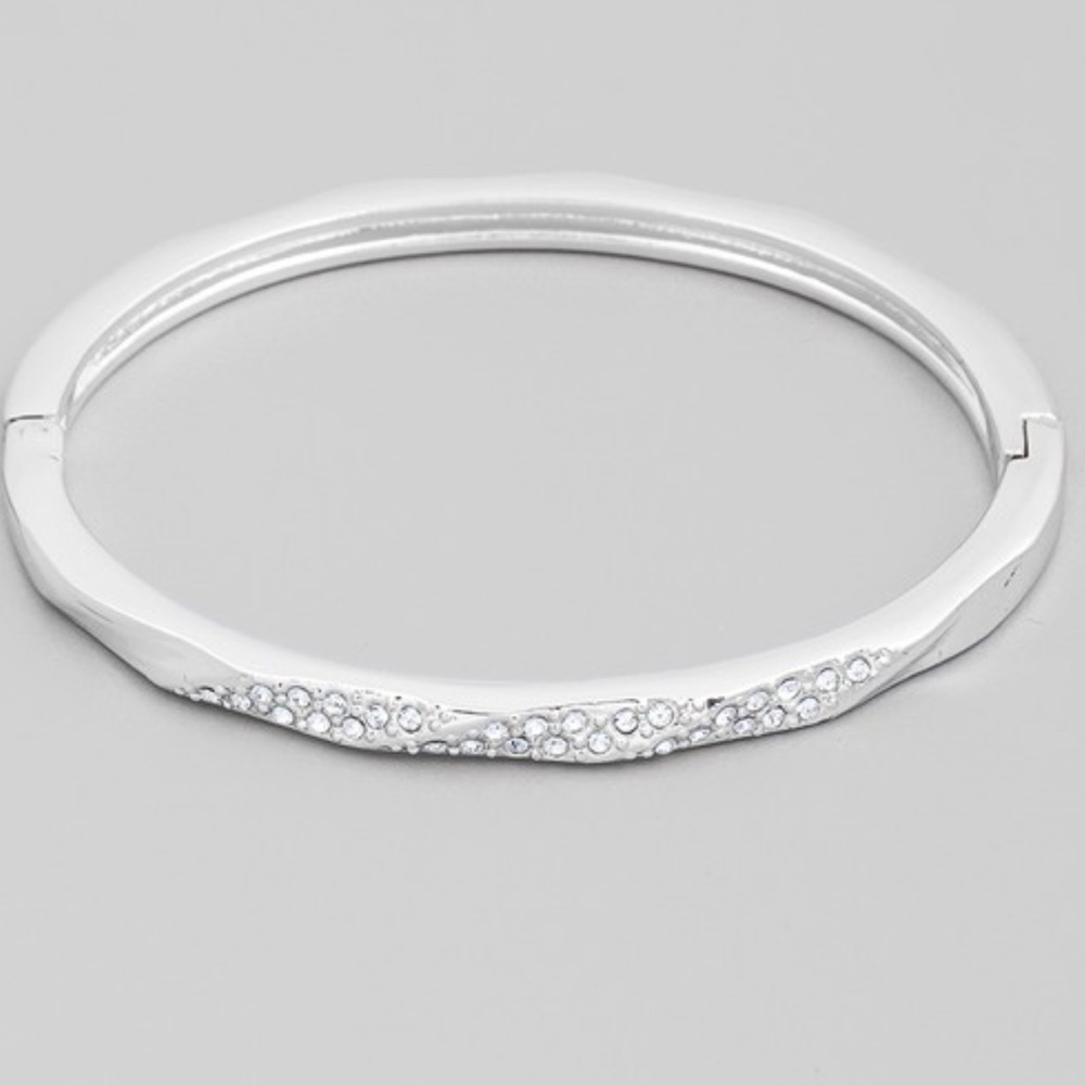 Fabulous Parisian Faux Diamonds Love Bracelet bangle stainless steel - Picture 3 of 4